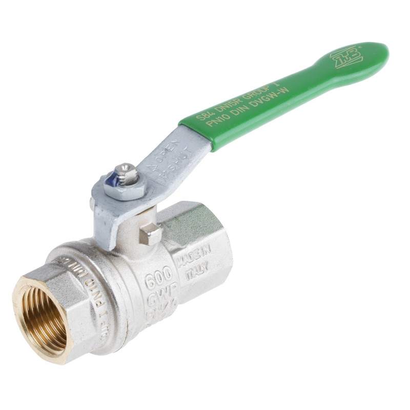 1 pcs - RS PRO Brass Full Bore, 2 Way, Ball Valve, BSPP 1/2in, 40bar Operating Pressure