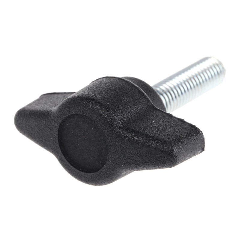 10 pcs - RS PRO Black Wing Clamping Knob, M5, Threaded Stud