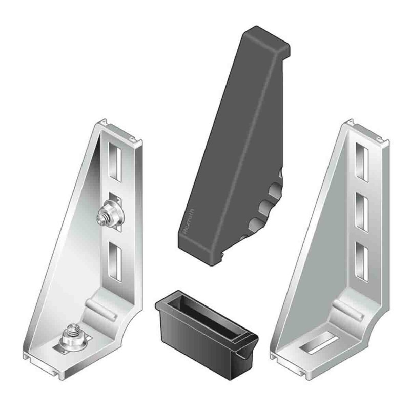 10 pcs - Bosch Rexroth S6 Angular Cover Cap Connecting Component, Strut Profile 30 mm, Groove Size 8mm