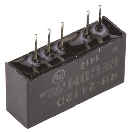 1 pcs - Recom RB DC-DC Converter, ±12V dc/ ±42mA Output, 21.6 - 26.4 V dc Input, 1W, Through Hole, +85°C Max Temp -40°C