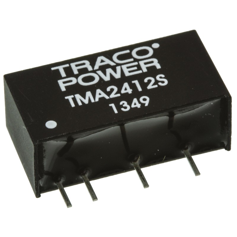 1 pcs - TRACOPOWER TMA DC-DC Converter, 12V dc/ 80mA Output, 21.6 - 26.4 V dc Input, 1W, Through Hole, +85°C Max Temp