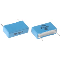 5 pcs - KEMET PHE450 Metallised Polypropylene Film Capacitor, 1 kV dc, 600 V ac, ±5%, 10nF, Through Hole