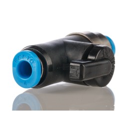 1 pcs - Festo Manual 2/2 Bistable Pneumatic Manual Control Valve QH Series, Push In 4 mm, 4, 153483