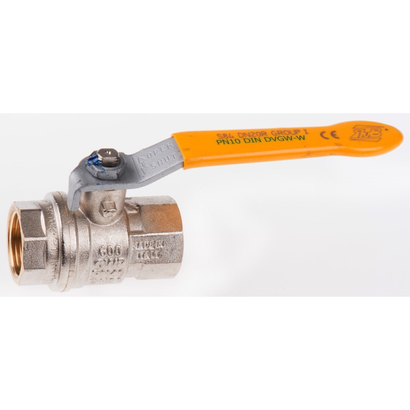 1 pcs - RS PRO Brass Full Bore, 2 Way, Ball Valve, BSPP 3/4in, 40 - 30bar Operating Pressure