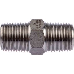 1 pcs - RS PRO Stainless Steel Pipe Fitting, Straight Hexagon Nipple Joint, Male R 1/2in x Male R 1/2in