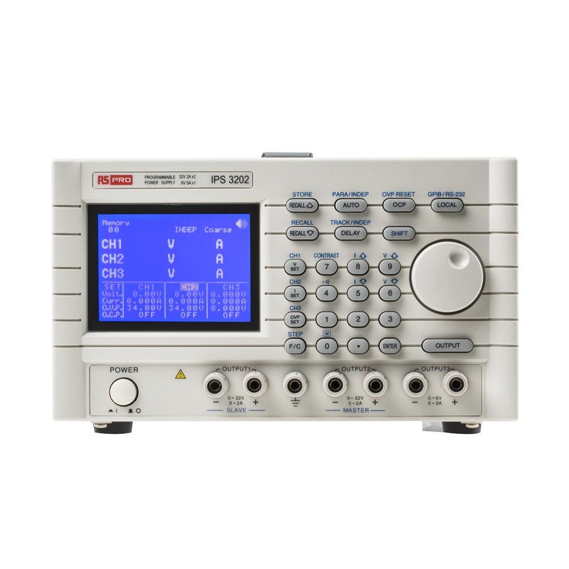 1 pcs - RS PRO Digital Bench Power Supply, 0 - 6V, 0 - 5A, 3-Output, 158W - RS Calibrated