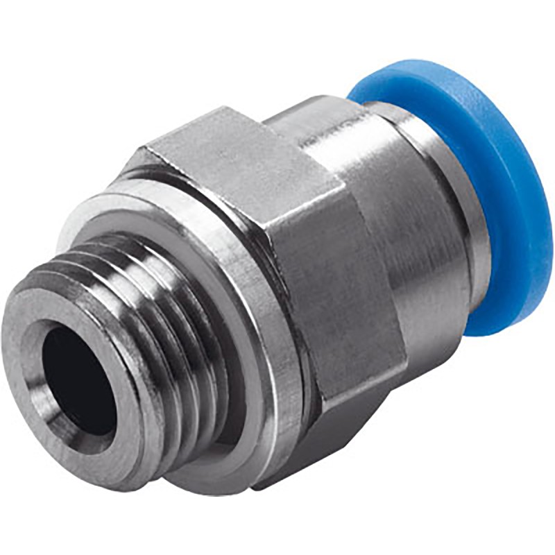1 pcs - Festo QS Series Straight Threaded Adaptor, G 1/2 Male to Push In 12 mm, Threaded-to-Tube Connection Style, 186104