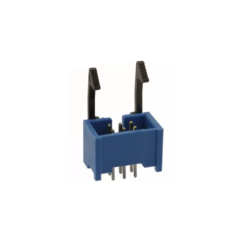 1 pcs - TE Connectivity AMP-LATCH Series Straight Through Hole PCB Header, 6 Contact(s), 2.54mm Pitch, 2 Row(s), Shrouded