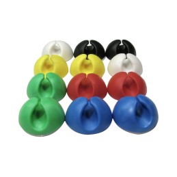 12 pcs - RS PRO Black, Blue, Green, Red, White, Yellow PVC Clip, 5mm Max. Bundle