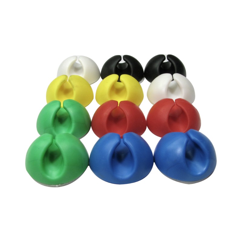 12 pcs - RS PRO Black, Blue, Green, Red, White, Yellow PVC Clip, 5mm Max. Bundle