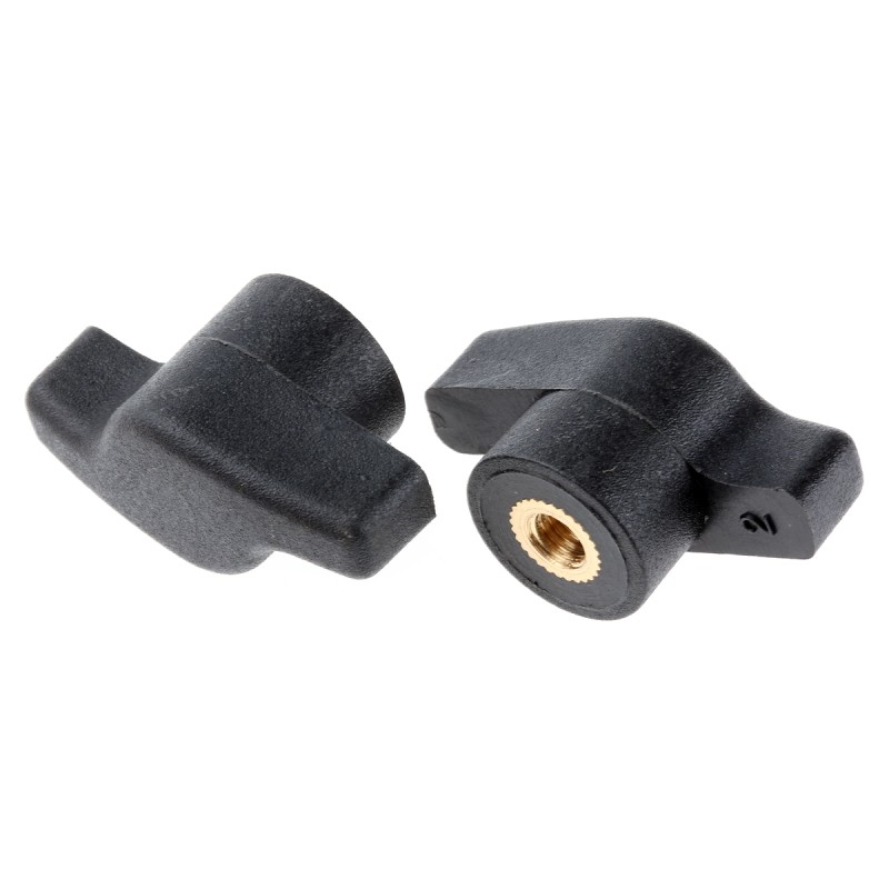 10 pcs - RS PRO Black Wing Clamping Knob, M5, Threaded Hole