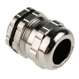 1 pcs - RS PRO Metallic Nickel Plated Brass Cable Gland, PG16 Thread, 8mm Min, 14mm Max, IP68