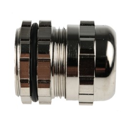 1 pcs - RS PRO Metallic Nickel Plated Brass Cable Gland, PG16 Thread, 8mm Min, 14mm Max, IP68