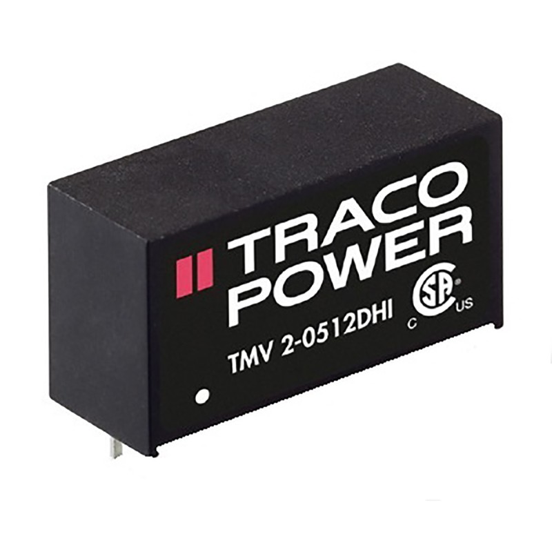 1 pcs - TRACOPOWER TMV 2HI DC-DC Converter, -9V dc/ -110mA Output, 4.5 - 5.5 V dc Input, 2W, Through Hole, +80°C Max