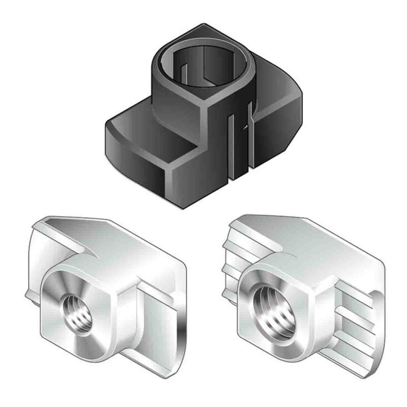 100 pcs - Bosch Rexroth M4 T-Slot Nut Connecting Component, Strut Profile 40 mm, 45 mm, 50 mm, 60 mm, Groove Size 10mm