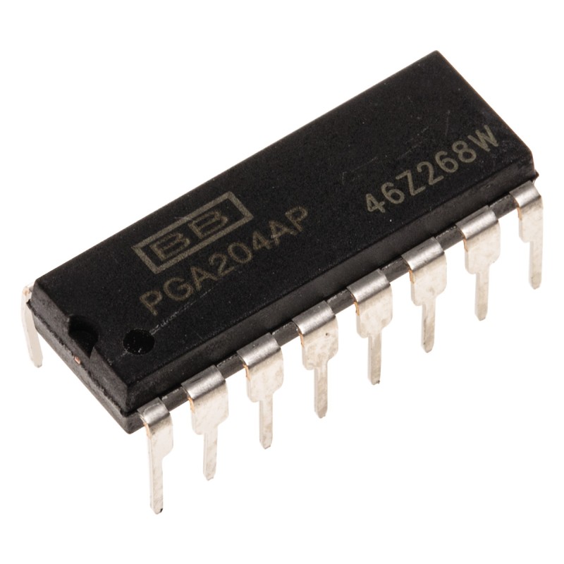 1 pcs - PGA204AP Texas Instruments, Instrumentation Amplifier, 125μV Offset 1MHz, 16-Pin PDIP