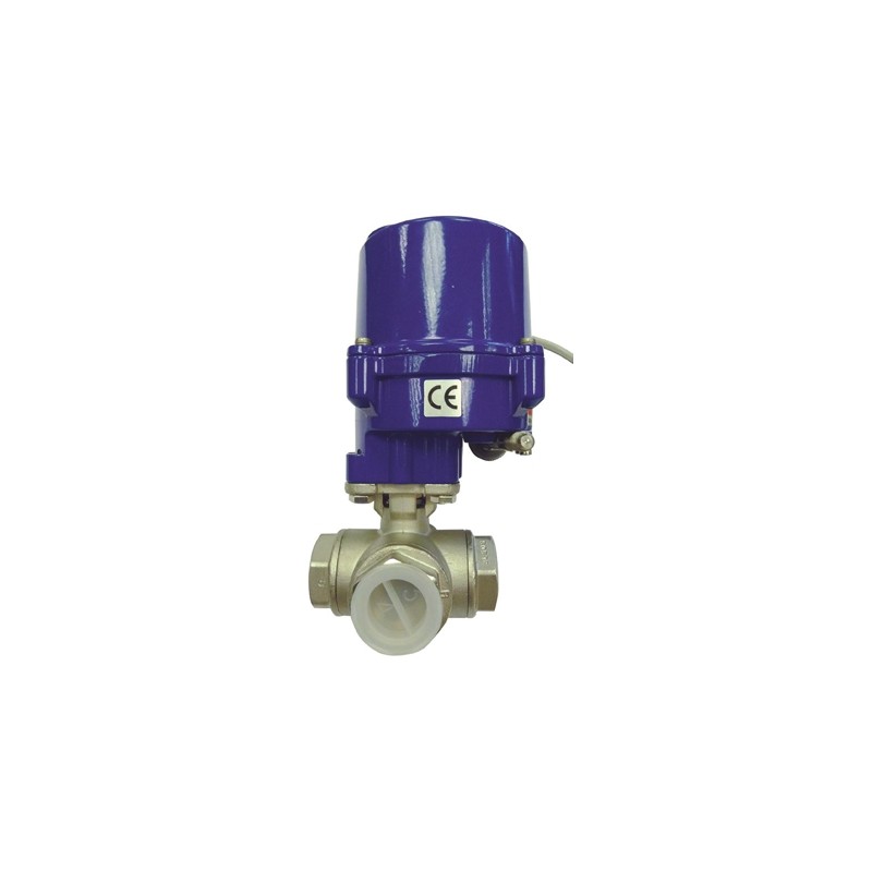 1 pcs - RS PRO 24 V, 110 V, 220 V 3 port Motorised Valve, Ball Valve type , 1in Pipe Size, 1000 psi