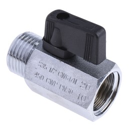 1 pcs - RS PRO Chrome Plated Brass Hydraulic Ball Valve G 1/2
