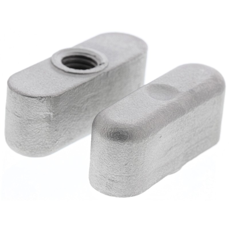 2 pcs - RS PRO Silver Wing Clamping Knob, M8, Threaded Hole