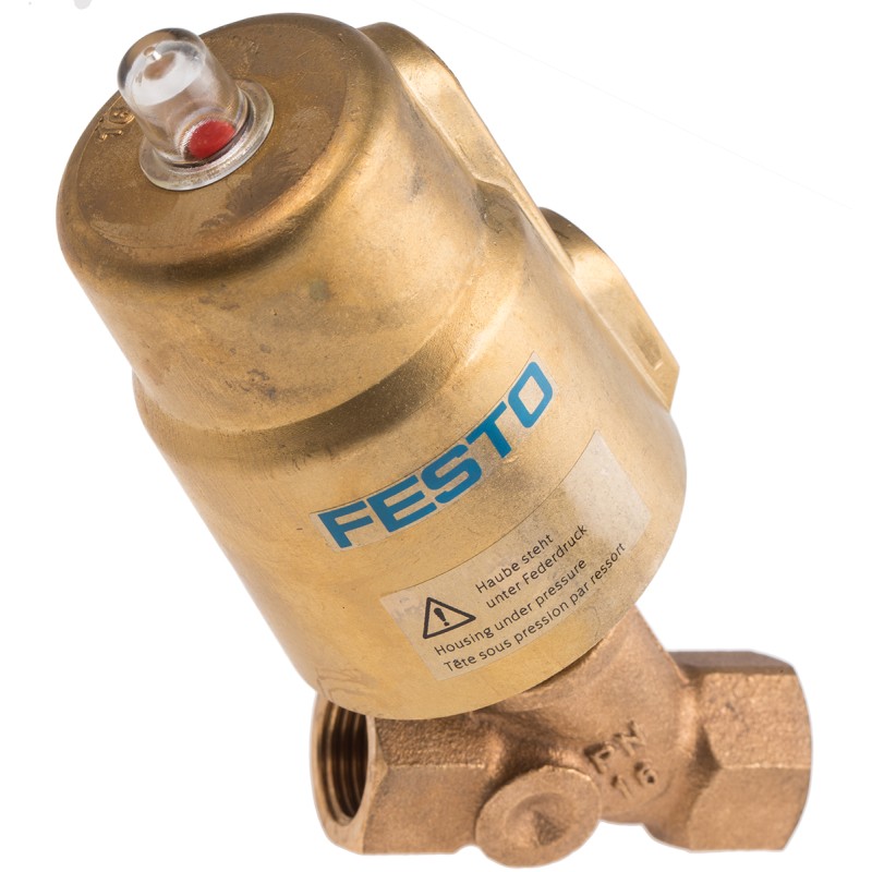1 pcs - Festo Angle Seat type Pneumatic Actuated Valve, BSP 1/2in, 16 bar
