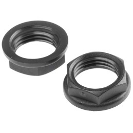 25 pcs - RS PRO Black PA 6 Cable Gland Locknut, M16 Thread