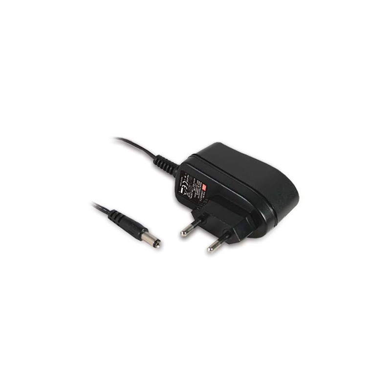 1 pcs - MEAN WELL 6W Plug-In AC/DC Adapter 9V dc Output, 660mA Output