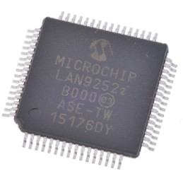 1 pcs - Microchip LAN9252I/PT, Ethernet Controller, 100Mbps MDI, MDIX, MII, RMII, Host Bus, 3.3 V, 64-Pin TQFP