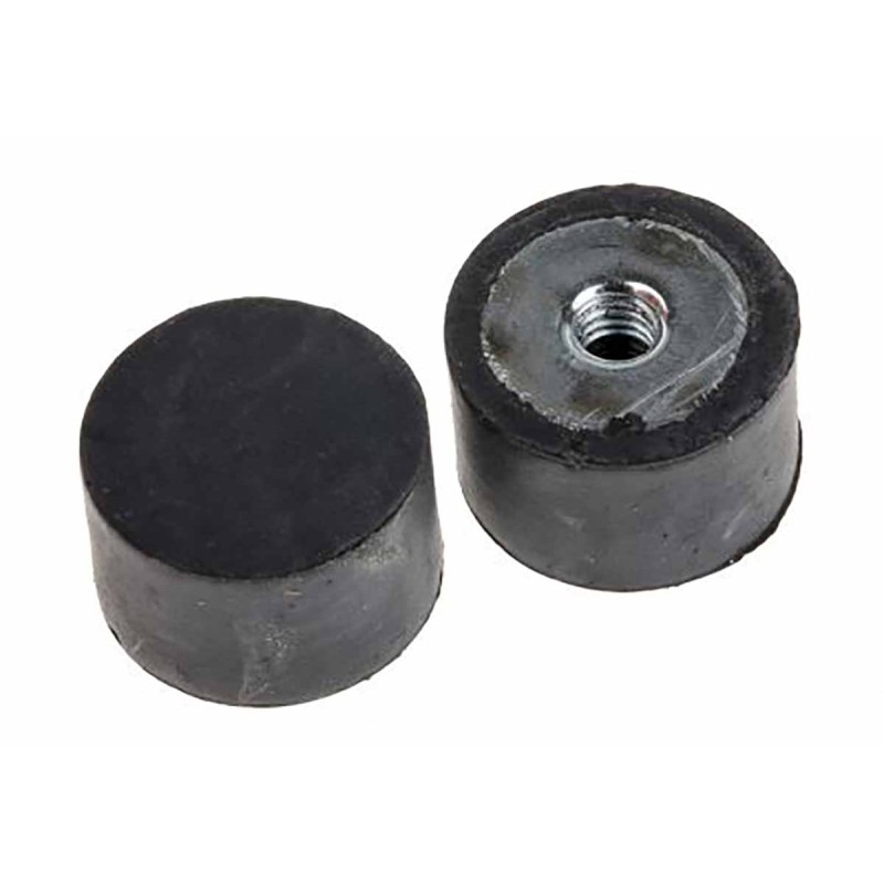 2 pcs - RS PRO Cylindrical M6 Anti Vibration Mount, Female Buffer Foot with 20.4kg Compression Load