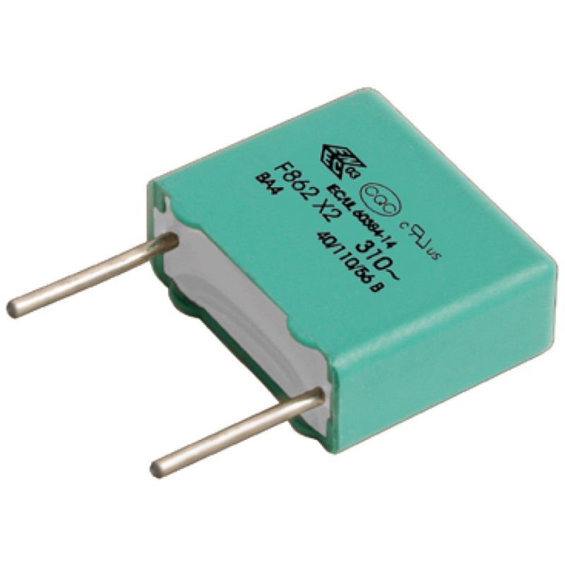 6 pcs - KEMET F862 Polypropylene Film Capacitor, 310V ac, ±10%, 470nF, Through Hole