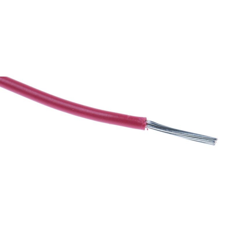 1 Reel of 100 M - RS PRO Red 0.2 mm² Hook Up Wire, 24 AWG, 11/0.16 mm, 100m, MPPE Insulation