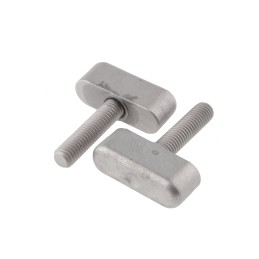 2 pcs - RS PRO Silver Wing Clamping Knob, M8, Threaded Stud