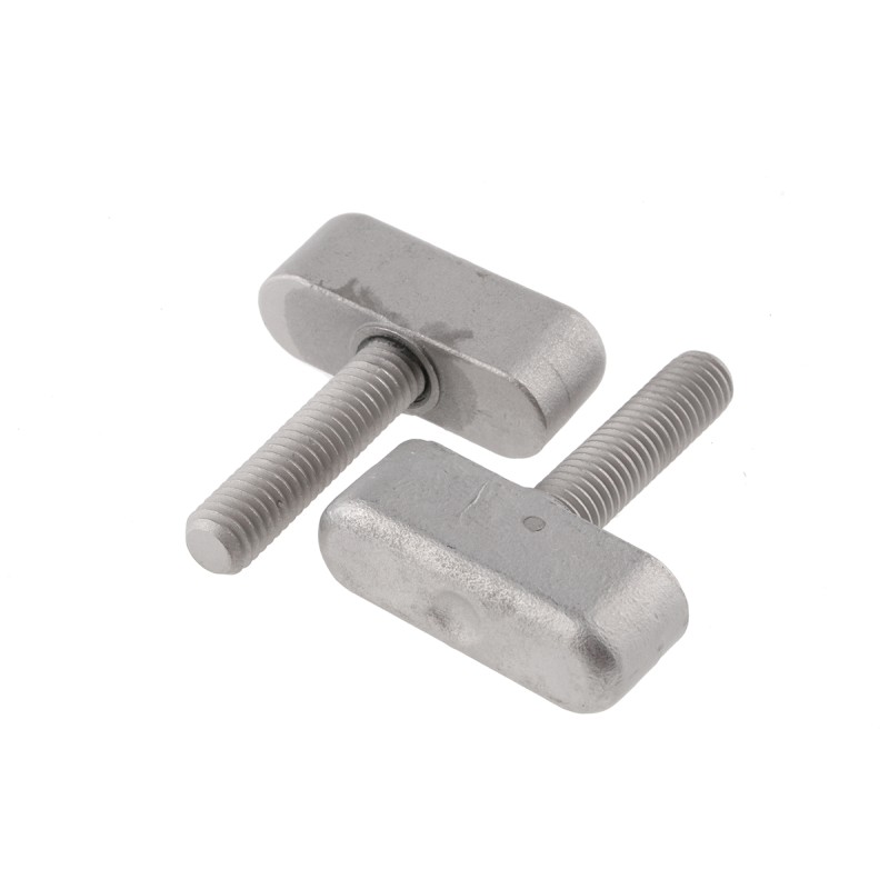 2 pcs - RS PRO Silver Wing Clamping Knob, M8, Threaded Stud