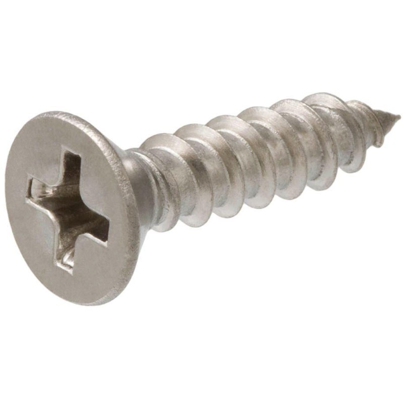 100 pcs - RS PRO Phillips Flat Steel Wood Screw, 14in Thread