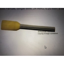 10 X 216-301 Wire Ferrule, Single Wire, 24 AWG, 0.25 mm², 8 mm, Yellow, 216