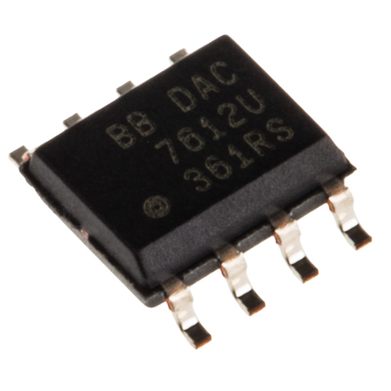 1 pcs - Texas Instruments, DAC Dual 12 bit-, 130ksps, Serial (SPI), 8-Pin SOIC