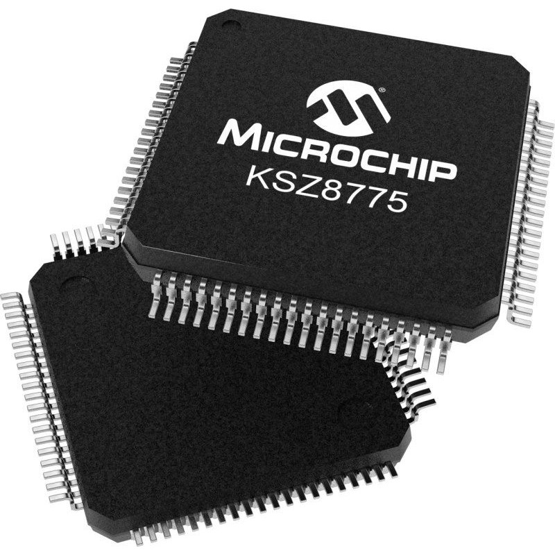 1 pcs - Microchip KSZ8775CLXIC, Ethernet Switch IC, 10 - 100Mbps MII, RGMII, RMII, 3.3 V, 80-Pin LQFP