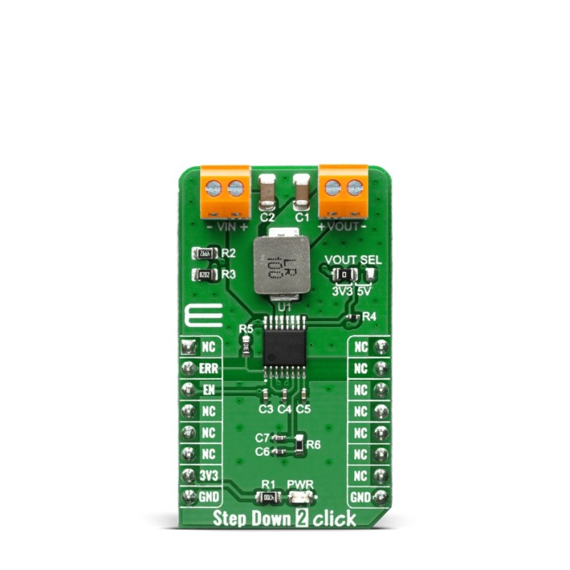 1 pcs - MikroElektronika Step Down 2 Click Step-Down Regulator for L6986HTR for LNMs, PLCs