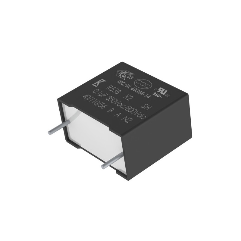 144 pcs - KEMET R53B Film Capacitor, 350V ac, ±20%, 2.2μF, Through Hole