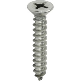 100 pcs - RS PRO Zinc Steel Self Tapping Screw, 1in Long