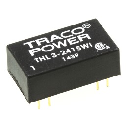 1 pcs - TRACOPOWER THL 3WI DC-DC Converter, 24V dc/ 125mA Output, 9 - 36 V dc Input, 3W, Through Hole, +85°C Max Temp