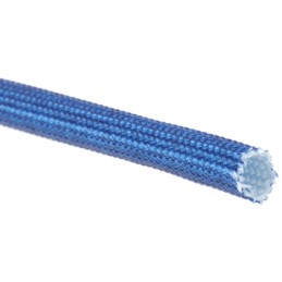 3 pcs - RS PRO Braided Acrylic Fibreglass Blue Cable Sleeve, 4mm Diameter, 5m Length