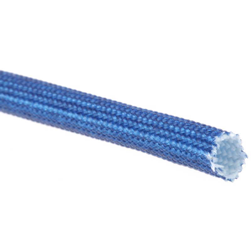 3 pcs - RS PRO Braided Acrylic Fibreglass Blue Cable Sleeve, 4mm Diameter, 5m Length