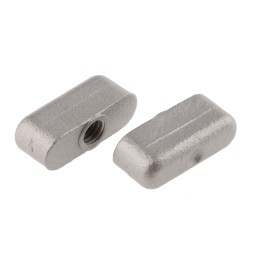 2 pcs - RS PRO Silver Wing Clamping Knob, M6, Threaded Hole