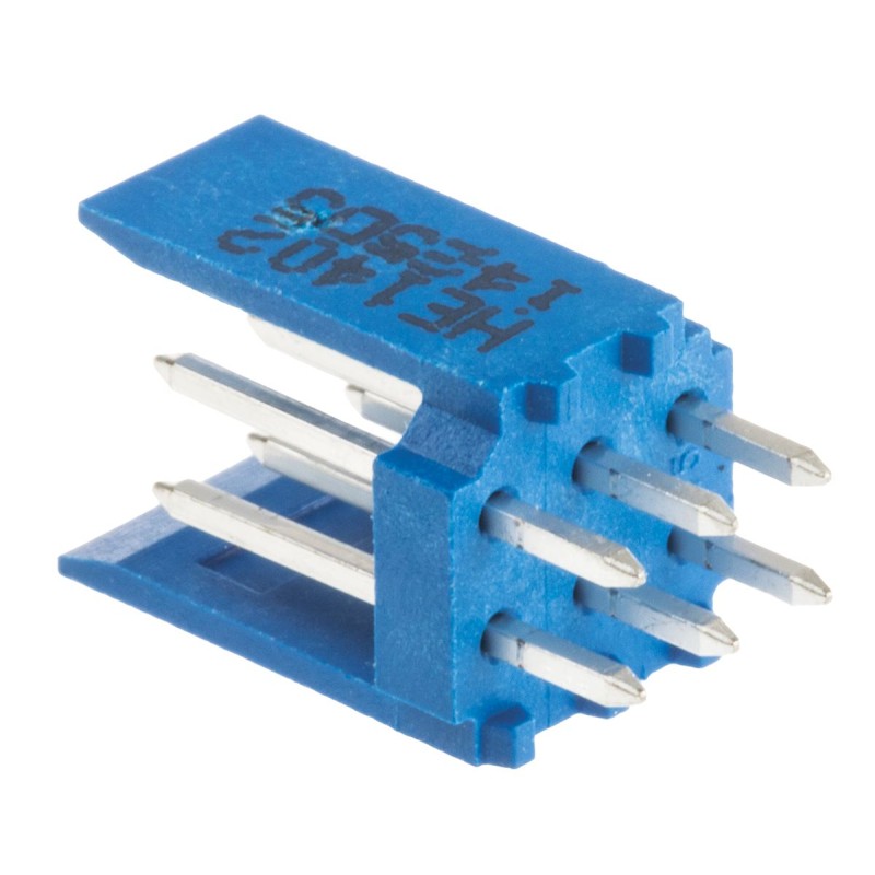 10 pcs - TE Connectivity AMPMODU HE14 Series Straight Through Hole PCB Header, 6 Contact(s), 2.54mm Pitch, 2 Row(s), Shrouded