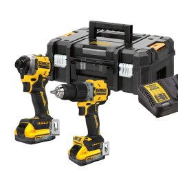 1 pcs - DeWALT DCK2050H2T-GB, 18V Cordless Drill Power Tool Kit - Compact Impact Drill Kit