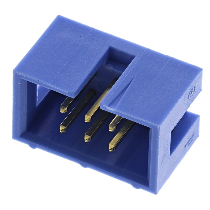 1 pcs - TE Connectivity AMP-LATCH Series Straight Through Hole PCB Header, 6 Contact(s), 2.54mm Pitch, 2 Row(s), Shrouded