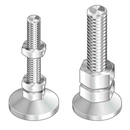 20 pcs - Bosch Rexroth M12 Thread Steel Adjustable Foot, 10mm Groove