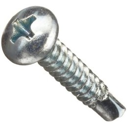 100 pcs - RS PRO Zinc Steel Self Drilling Screw x 1in Long