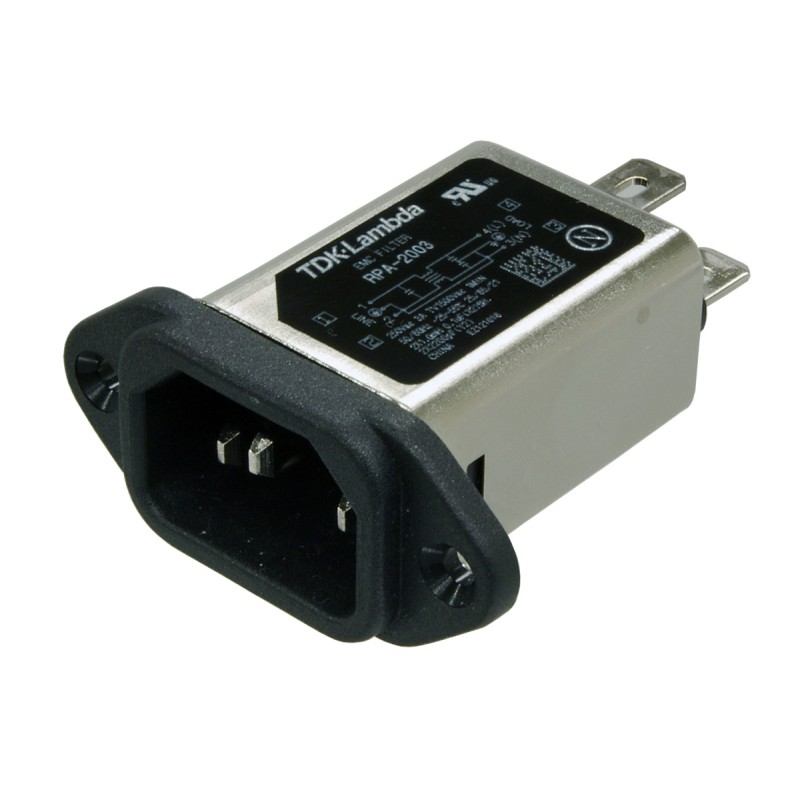 1 pcs - TDK-Lambda Inlet Filter, for use with Single Phase Power Supply
