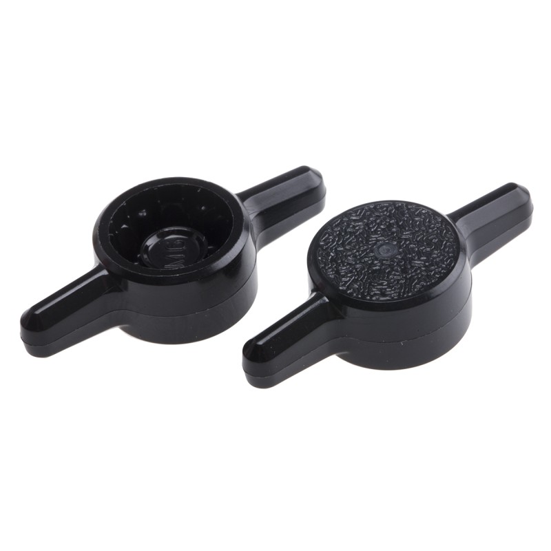 20 pcs - RS PRO Black 2-Arm Clamping Knob, M6, Unthreaded Hole